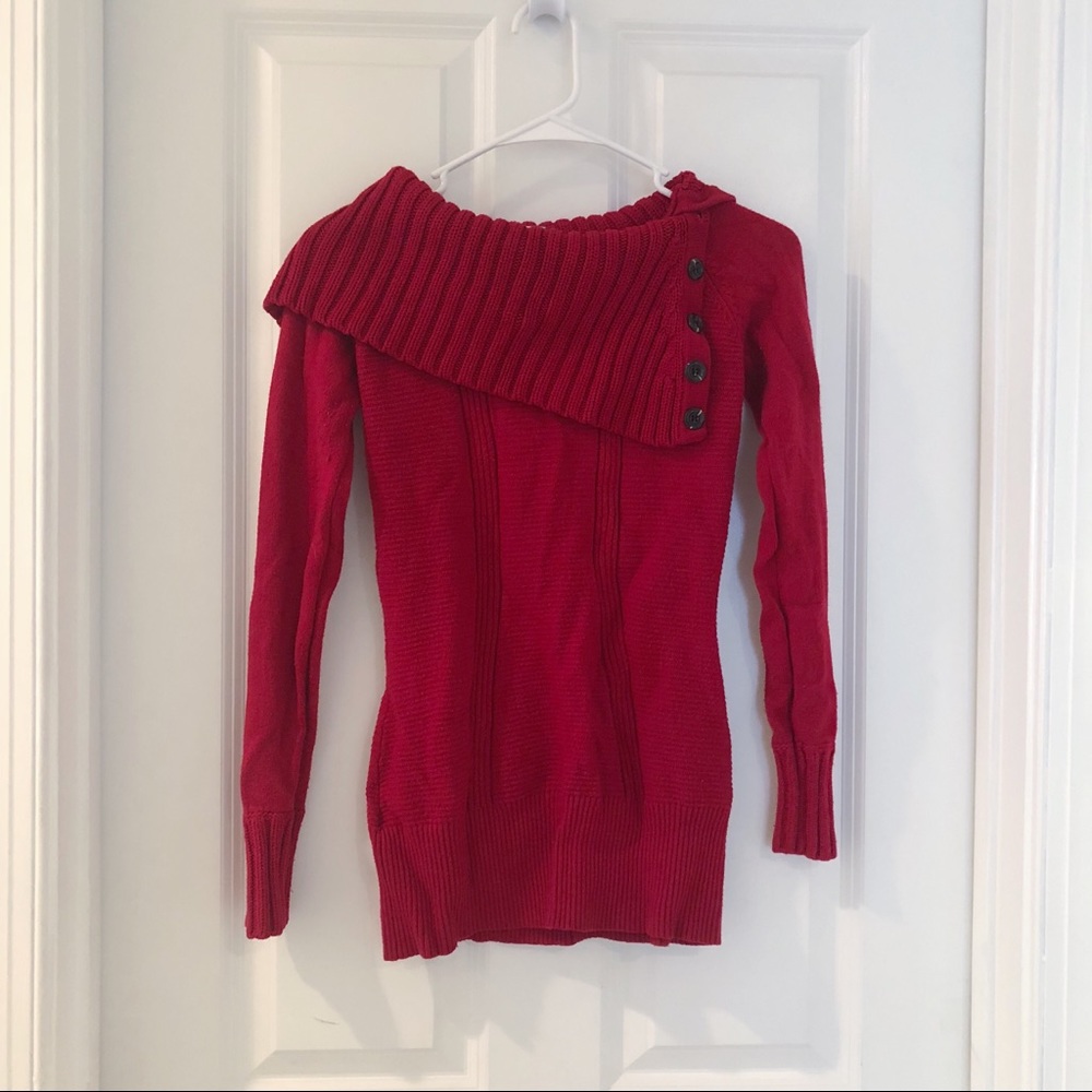 cache red sweater